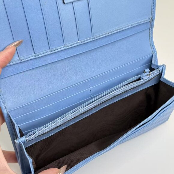 Gucci GG Logo Printed Blue Leather Wallet - Elegant & Versatile Small Leather Go - Picture 8 of 8